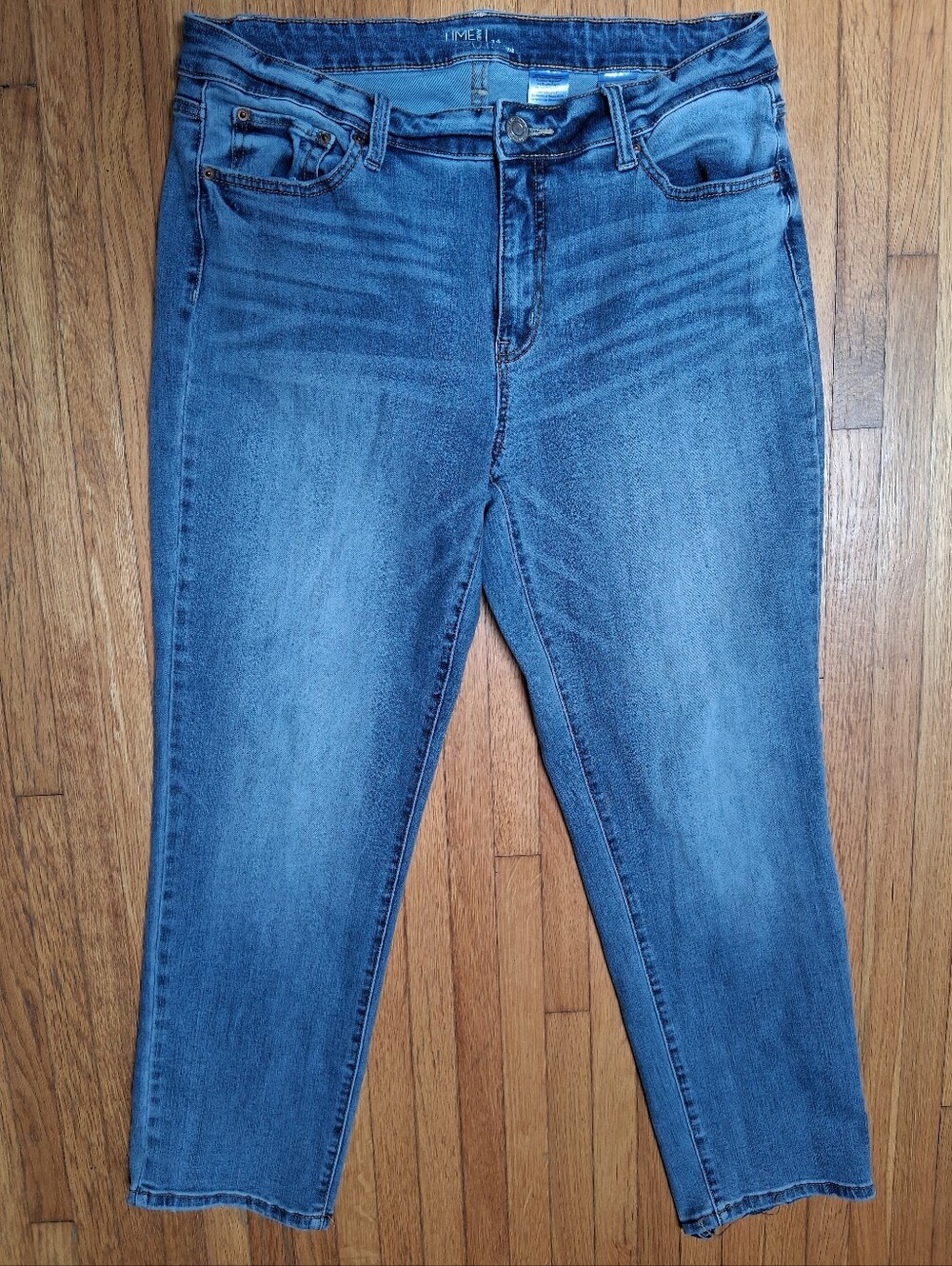 Time And True Women's Straight Leg Blue Denim Jeans